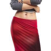 Desigual women red polyester skirt with a vibrant satin texture and subtle vertical pleats for spring summer wear