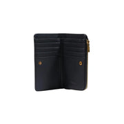 Desigual women wallet black leather with gold-tone zipper and hardware small zip button 16cm