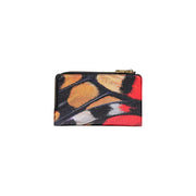 Desigual women wallet black zip button small with vibrant butterfly wing pattern and gold zipper detail
