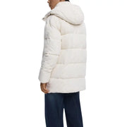 Desigual cremefarbene Damen-Steppjacke mit Kapuze aus Polyester