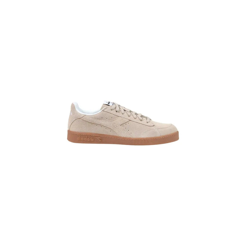 daim beige diadora Baskets basses de jeu en cuir bleu pour homme, semelle en gomme et lacets blancs, vue de face