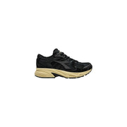 Diadora Herren-Sneaker, grau, Mythos Star, Ledermischung, schwarzer Sportschuh mit beiger Zwischensohle und grauen Markenakzenten