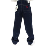 Dickies Herren-Cargojeans in Dunkelblau mit rotem Markenaufnäher auf der Gesäßtasche, Rückansicht