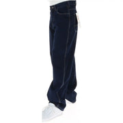 Dickies Herrenjeans aus dunkelblauem Denim mit weißen Kontrastnähten und Fünf-Taschen-Design, Vorderansicht