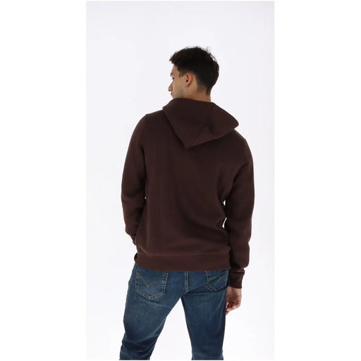Dickies Sweat à capuche pour homme en coton marron, confectionné dans un tissu polaire doux marron foncé, avec une capuche classique et des poignets côtelés.