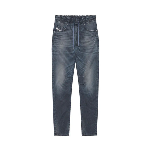 Dark-wash Diesel men jeans with drawstring waistband subtle fading made of lyocell cotton stretch fabric