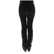 Diesel Schwarze Damenjeans aus Baumwolle mit Rissen, geradem Bein und dezenten Auswaschungen an den Oberschenkeln.