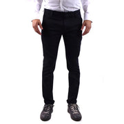 Black slim-fit trousers made of smooth structured fabric with a classic tailored design by dondup men wool blend blue trousers