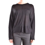 Black sheer long-sleeve top from Dondup Women Viscose Long Boat Neck Knitwear