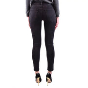 Back side of dondup women black slim fit skinny jeans with classic back pockets for fall winter