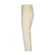 Dondup women white cotton blend trousers in cream with straight-leg chino fit and subtle stitching details for fall winter