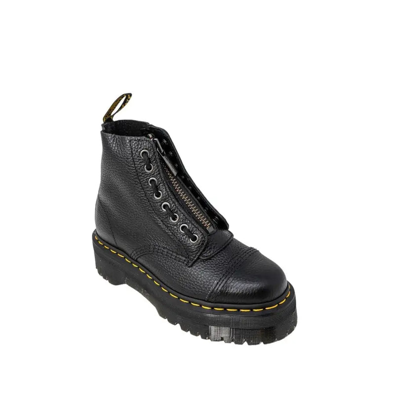Schwarze Leder-Ankle-Boots für Damen von Dr. Martens, von hinten gezeigt, mit elegantem Design