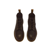 Dunkelbraune Leder-Ankle-Boots für Herren von Dr. Martens mit strapazierfähiger Lederverarbeitung an der Rückseite.