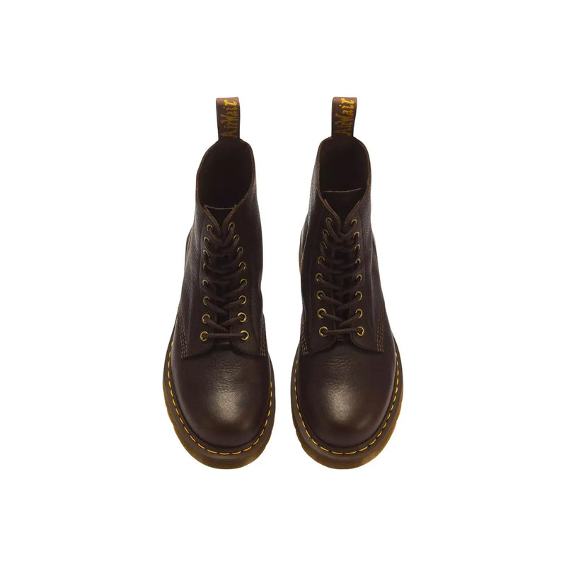 Dunkelbraune Dr. Martens Herren-Lederstiefel braun 1460 Pascal, Abbildung der Rückseite des Schuhwerks