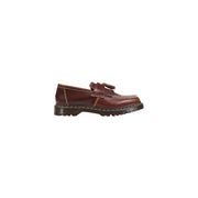 Dr Martens men moccassin brown leather tassel loafer with yellow stitching and chunky rubber sole spring summer shoes