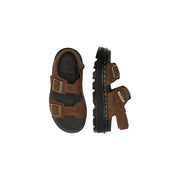 Dr Martens women brown leather sandals in zebzag style showing the back side of the footwear