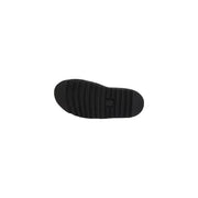 Black rubber sole with textured ribbed pattern and rectangular logo on the back of dr martens women white leather voss ii sandals