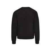 Dsquared men black cotton crewneck sweatshirt with ribbed cuffs and hem featuring a printed design