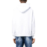 Sweat à capuche blanc en coton dsquared pour homme, avec un design minimaliste épuré et un style à capuche.