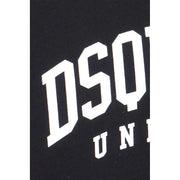 Dsquared Herren schwarze Baumwolle t-shirt mit auffälliger, weißer Bogenschrift auf der Vorderseite für lässige Kleidung