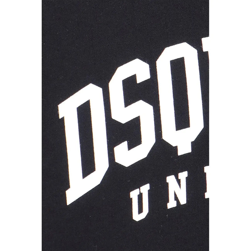 Dsquared Herren schwarze Baumwolle t-shirt mit auffälliger, weißer Bogenschrift auf der Vorderseite für lässige Kleidung