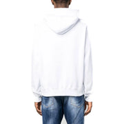 Dsquared Weißer Herren-Kapuzenpullover aus Baumwolle mit klarem, minimalistischem Design und weichem Stoff für die Freizeit.