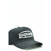 Dsquared2 black baseball cap with white logo.