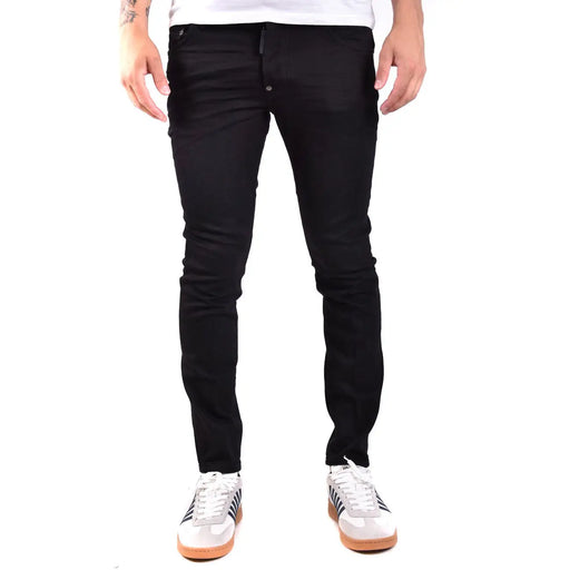 Dsquared2 Herrenjeans in Schwarz mit schmaler Passform und dezenten Ziernähten, Vorderansicht