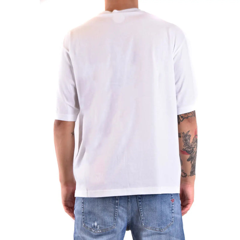 Dsquared2 men cotton t shirt white round neck featuring a crew neck and short sleeves in breathable cotton fabric