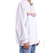 Dsquared2 Herren-Sweatshirt, weiß, Baumwolle, Kapuze, bedruckt mit farbenfrohem Farbverlauf auf der Brust