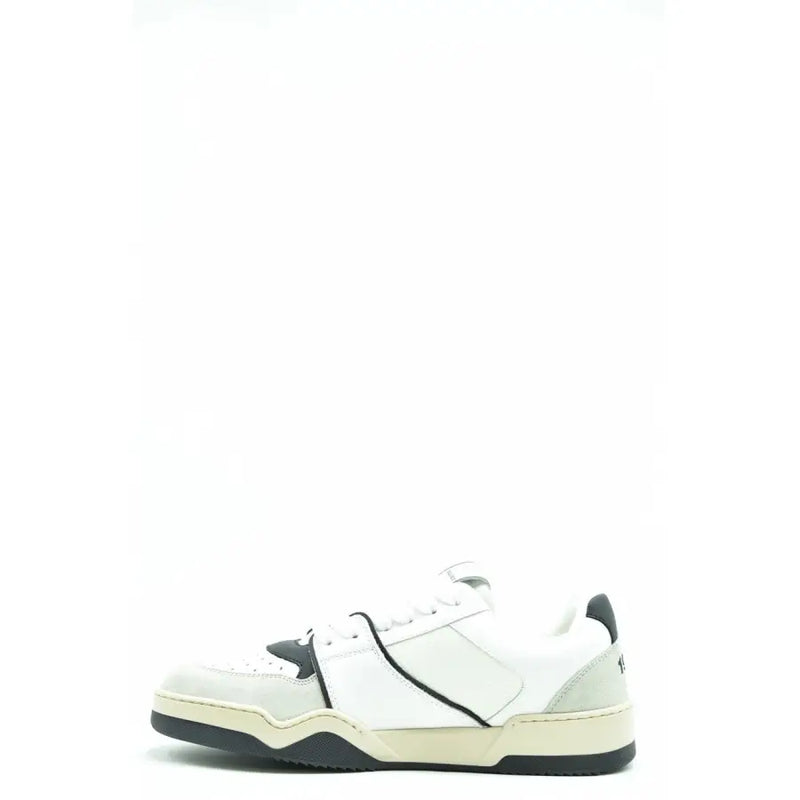 Dsquared2 pour hommestop Baskets en cuir blanc et noir au design minimaliste et semelle épaisse