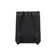 Ea7 Herrenrucksack aus schwarzem Nylon mit verstellbaren Schultergurten und minimalistischem Design, Vorderansicht