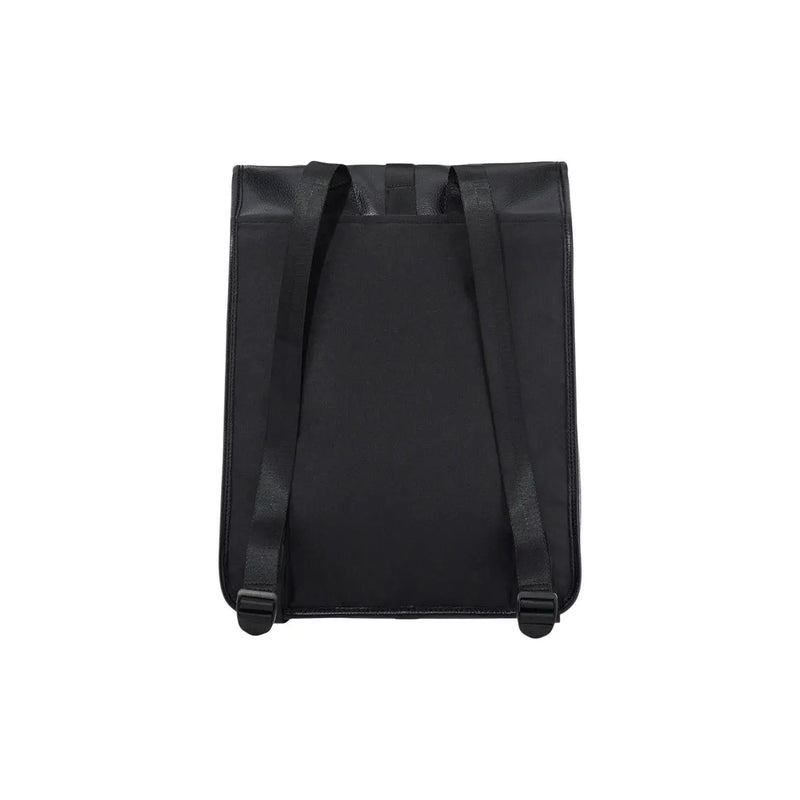Ea7 Herrenrucksack aus schwarzem Nylon mit verstellbaren Schultergurten und minimalistischem Design, Vorderansicht