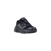 Ea7 black and gray running shoe with textured sole.