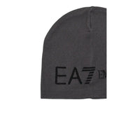 Casquette EA7 pour homme en maille gris foncé avec logo brodé noir (vue de face)