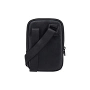 Ea7 crossbody bag for women in black textured material with matching adjustable strap, front view
