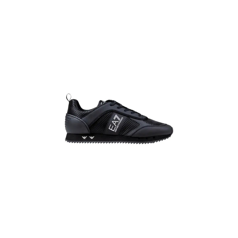 Ea7 men black polyamide slip on sneaker with mesh and synthetic overlays and textured rubber sole