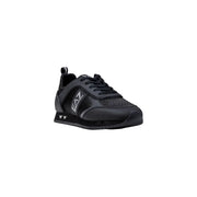 Ea7 men black polyamide slip on sneakers with mesh and synthetic overlays featuring a sleek athletic design