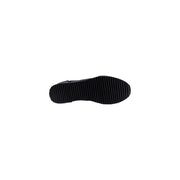 Ea7 men black polyamide slip on sneakers with a black rubber sole featuring a textured ribbed pattern back side view