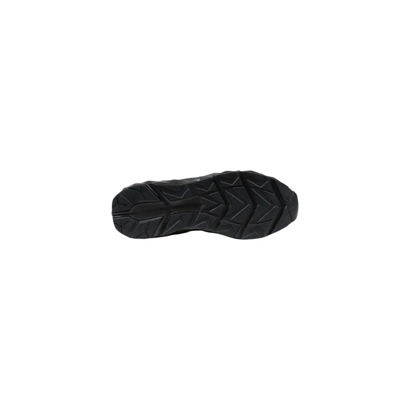 Baskets sport à enfiler pour homme ea7, en polyester noir, semelle en caoutchouc noir à motif géométrique.
