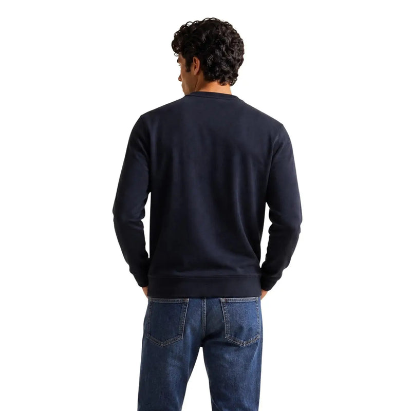 Ea7 Herren-Sweatshirt aus marineblauer Baumwolle mit Rundhalsausschnitt, normale Passform, geeignet für Freizeitkleidung