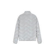 Ea7 Blazer gris à col roulé zippé pour homme, en mélange de polyester, style doudoune grise, motif chauve-souris répété