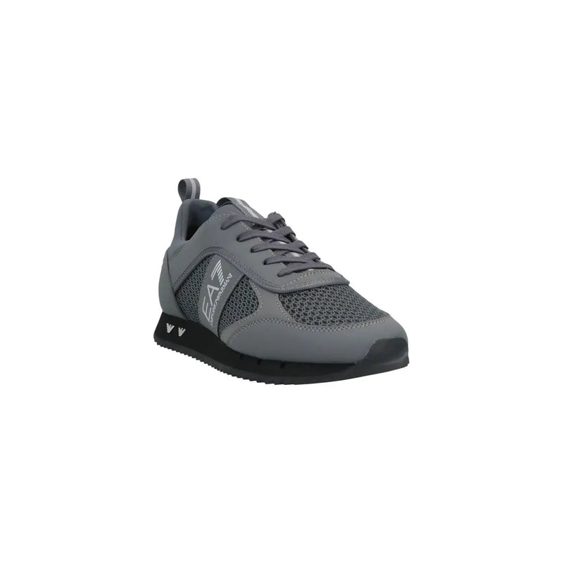 Ea7 Graue Herren-Sneaker aus Polyamid zum Hineinschlüpfen mit Mesh- und Synthetik-Overlays und schwarzer Gummisohle