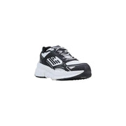 Ea7 men sneakers black lace up polyester shoes featuring a chunky design with mesh and synthetic overlays