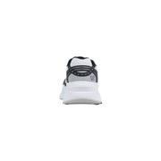 Ea7 men sneakers black and white with mesh upper, padded collar, chunky midsole, and lace up polyester design