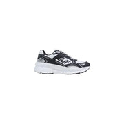 Black and white ea7 men sneakers with chunky sole mesh upper and polyester lace up shoes