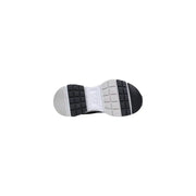 Black and white rubber sole with textured grip on ea7 men sneakers black lace up polyester shoes