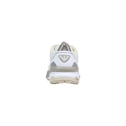 Ea7 men sneakers in white and gray with a sleek modern design featuring mesh and synthetic polyester lace up shoes