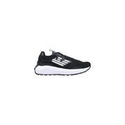 Ea7 men sneakers white polyurethane feature black and white athletic design with mesh upper and chunky rubber sole