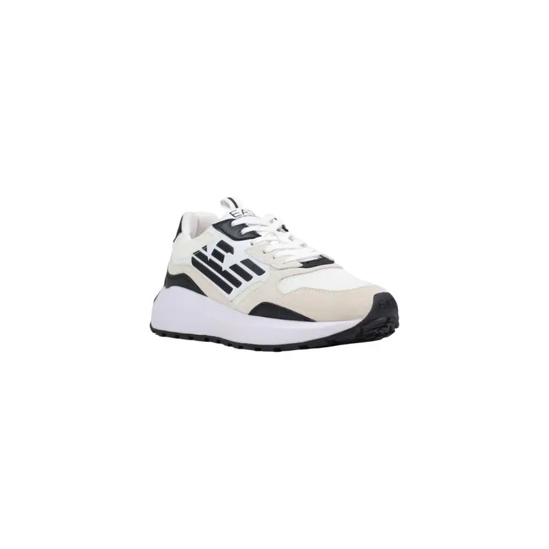 Ea7 men sneakers white with black chunky sole and mesh upper made of polyurethane from spring summer collection